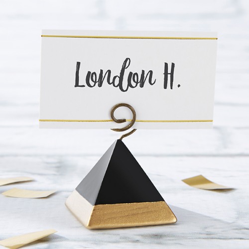 Gold Dipped Pyramid Place Card Holder