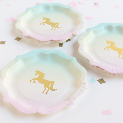 Pastel Unicorn Paper Plates