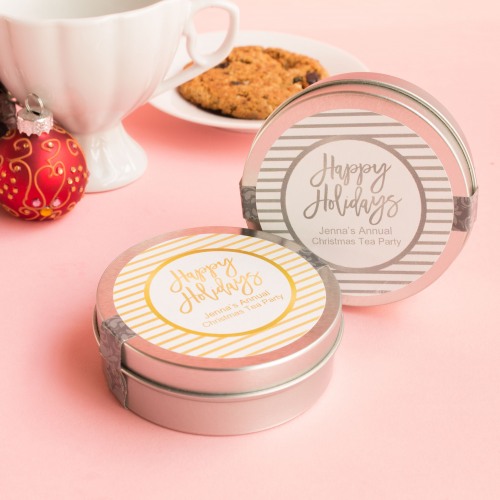 Personalized Holiday Tea Tins