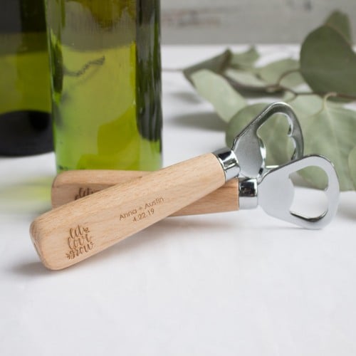 Personalized Wood Handle Bottle Opener