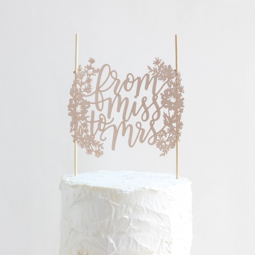 From Miss to Mrs Paper Cake Topper