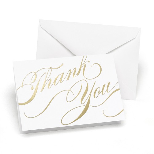 Gold Script Thank You Notes