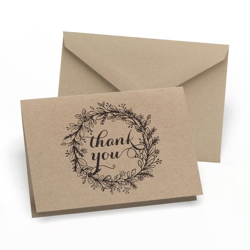 Rustic Wreath Thank You Notes