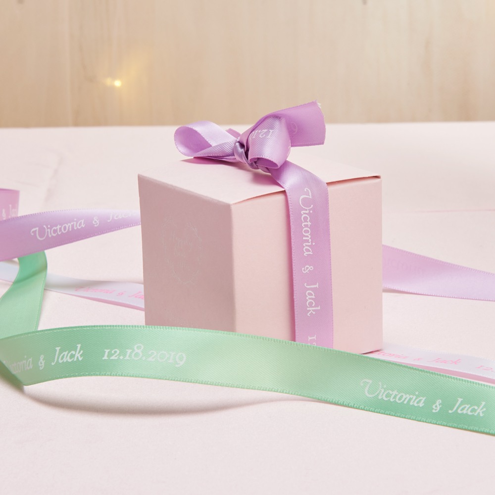 engraved ribbons wedding favors