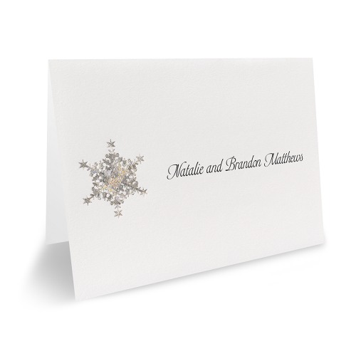 Personalized Shimmering Snowflake Thank You Notes