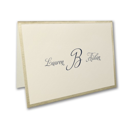 Personalized Gold Border Thank You Notes