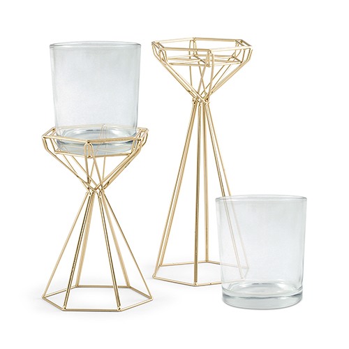 Geo Candle Stand Set