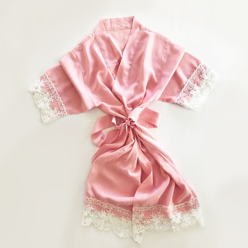 Flower Girl Cotton Lace Robe