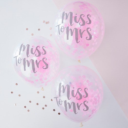 Pink Confetti Miss to Mrs Balloon