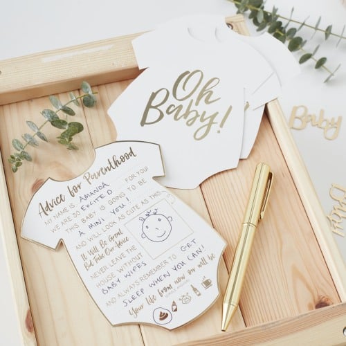 Onesie Baby Shower Advice Cards