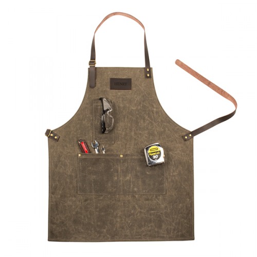 Personalized Mens Waxed Canvas Apron