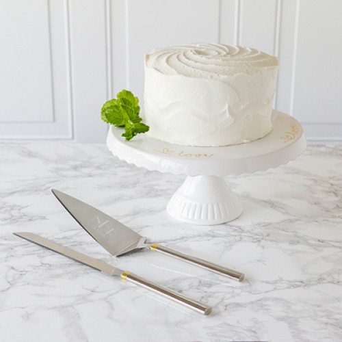 Personalized Cake Stand and Server Set