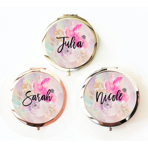 Personalized Floral Compact
