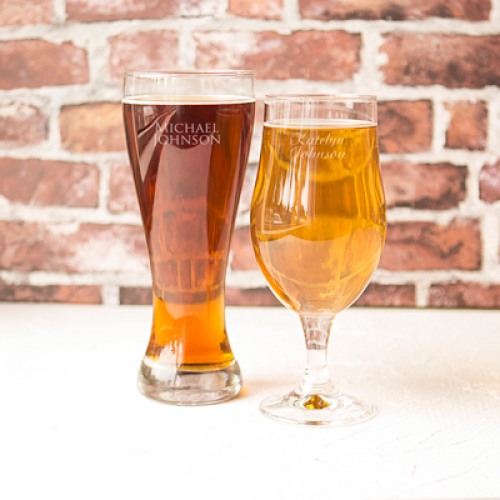 Personalized His & Hers Pilsner Set
