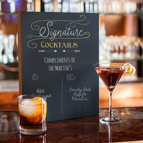Personalized Signature Cocktails Menu Chalkboard