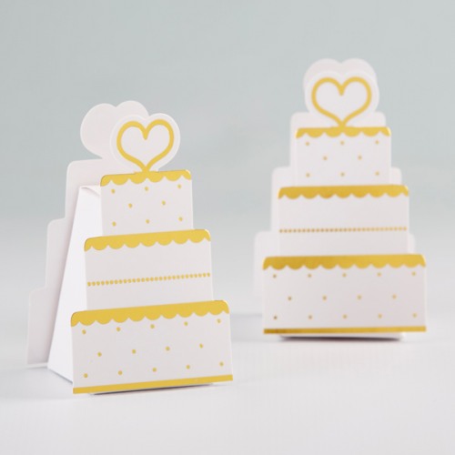 Gold Wedding Cake Favor Box