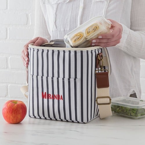 Personalized Striped Lunch Cooler