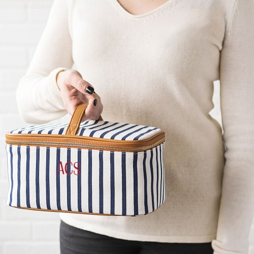 Personalized Striped Cosmetic Case