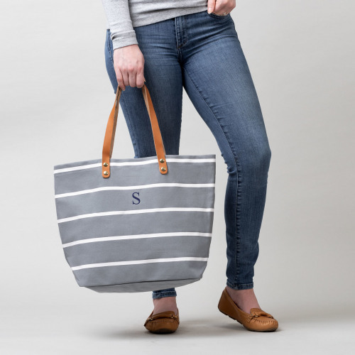 Personalized Large Striped Tote