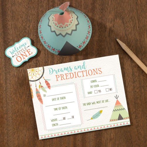 Boho Baby Shower Predictions Cards