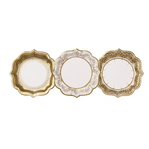 Gold Pattern Porcelain Medium Plates