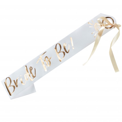 Gold Foiled Bride to Be Sash