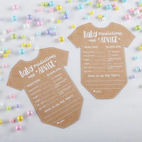 Onesie Shaped Baby Advice Cards