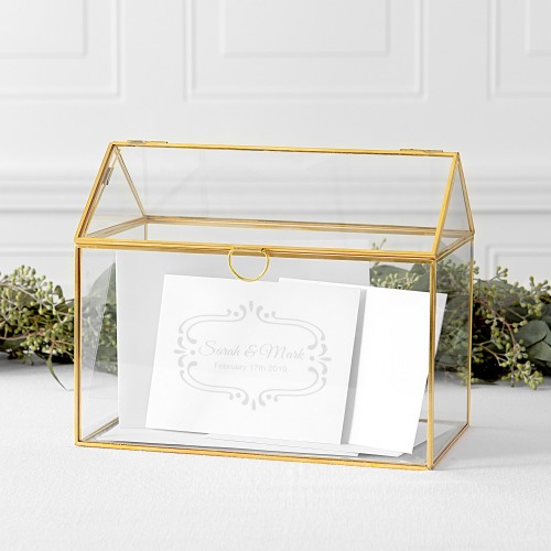 Personalized Glass Terrarium Reception Gift Card Holder
