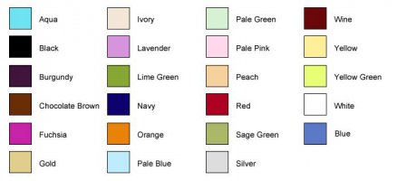 Wedding Cake Cookie Color Chart