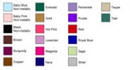 Personalized Favor Ribbon Print Color Chart