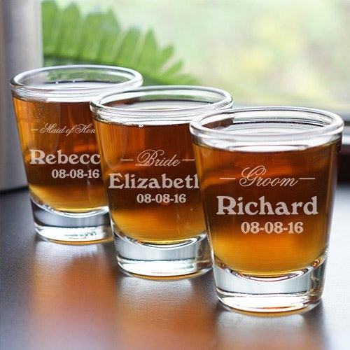 Personalized Wedding Party Shot Glasses