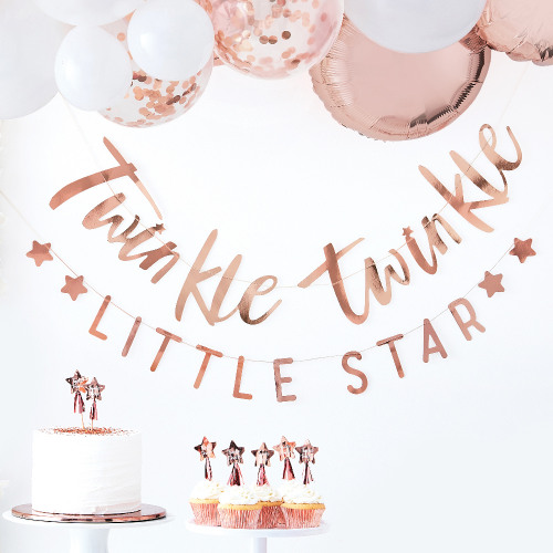 Rose Gold Twinkle Twinkle Banner