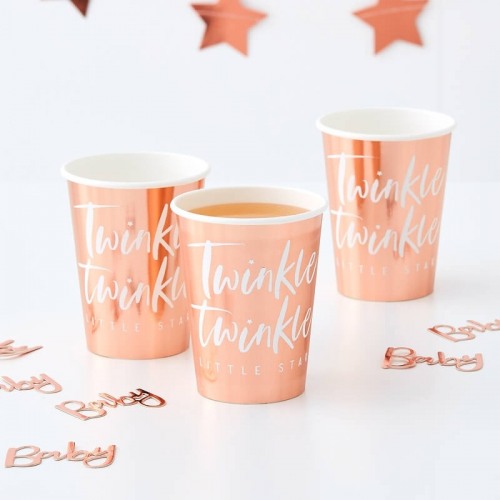 Rose Gold Twinkle Paper Cups
