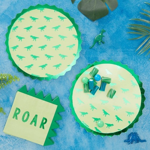 Foiled Dinosaur Paper Plates
