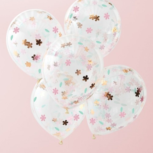 Floral Confetti Filled Balloons