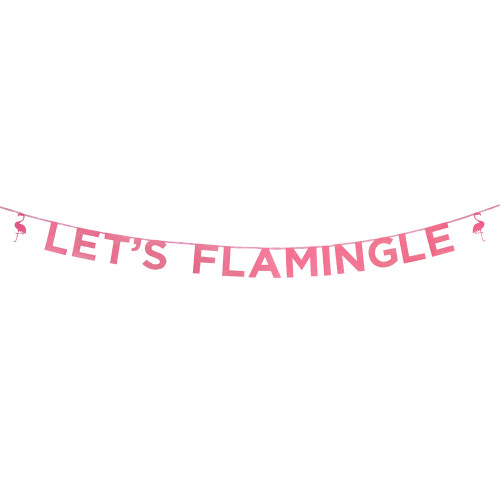 Lets Flamingle Glitter Banner