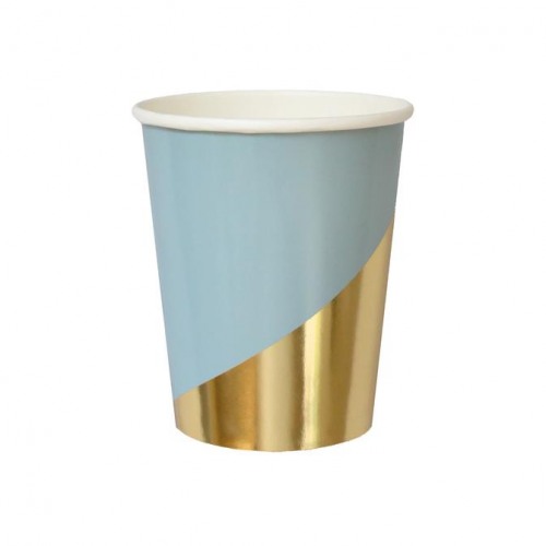 Blue Colorblock Paper Cups