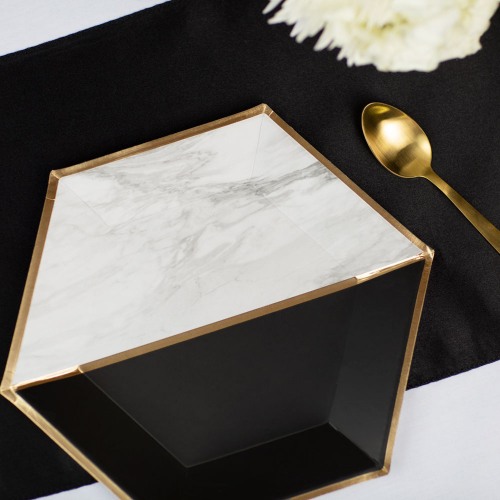 Marble Colorblock Large Paper Plates