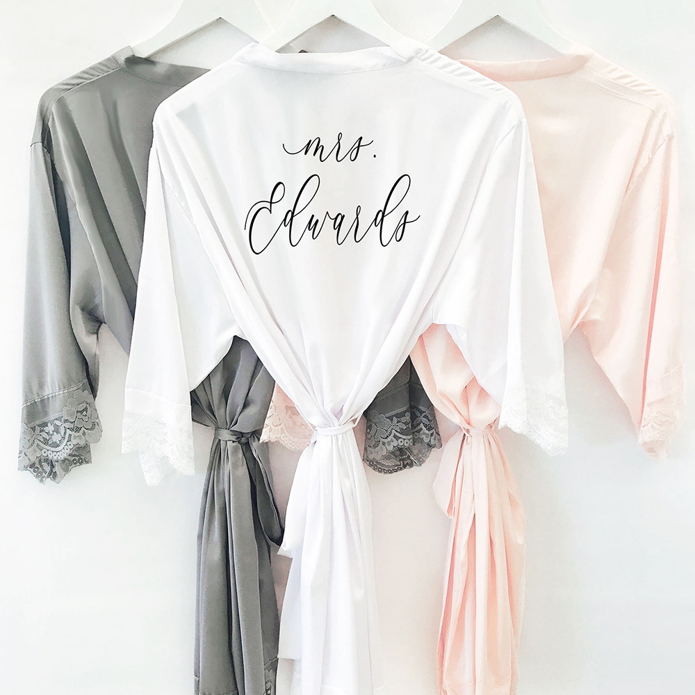 Personalized Satin Lace Robes