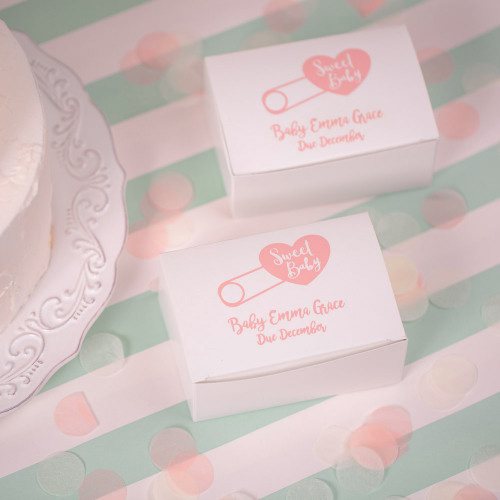 Personalized Baby Shower Cake Slice Boxes