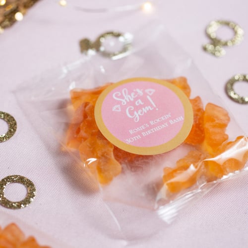 Personalized Birthday Champagne Gummy Bear Packets