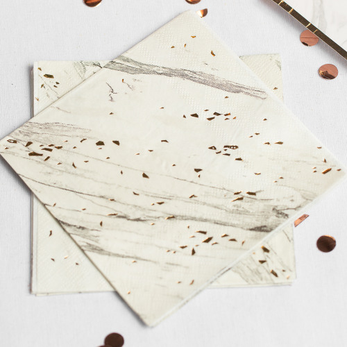 White Marble Cocktail Paper Napkins