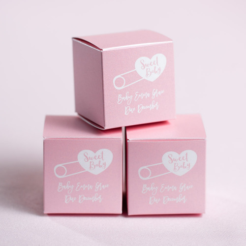Personalized Square Baby Favor Boxes
