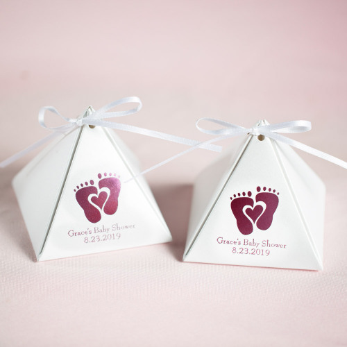 Personalized Baby Pyramid Favor Boxes