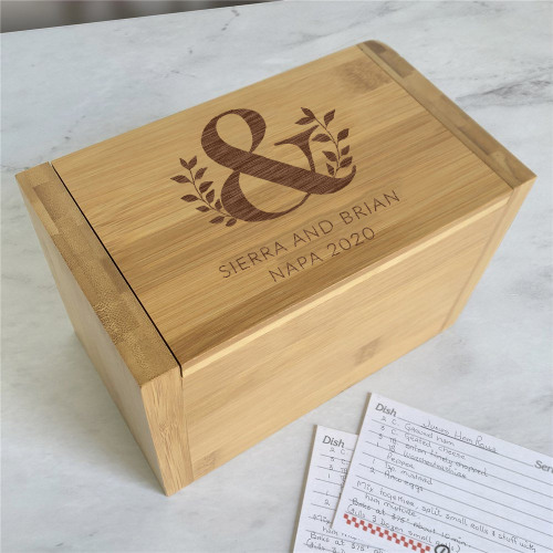 Engraved Wood Recipe Box