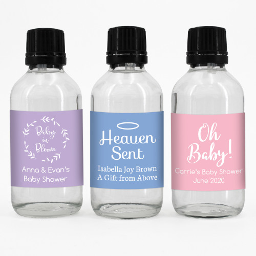Personalized Baby Shower Glass Hand Sanitizer