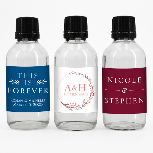 Personalized Wedding Glass Hand Sanitizer Favors