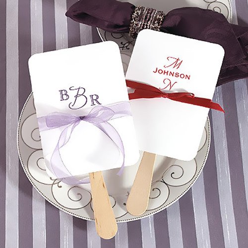 monogrammed wedding fans