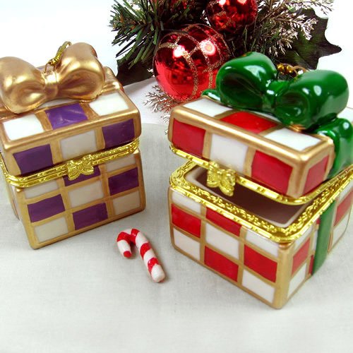Holiday Gift Box Keepsake Ornaments, Christmas Favors