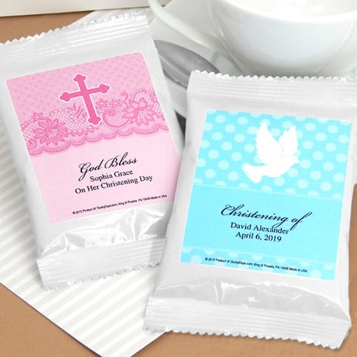 Personalized Christening and Baptism Coffee Pack Favors